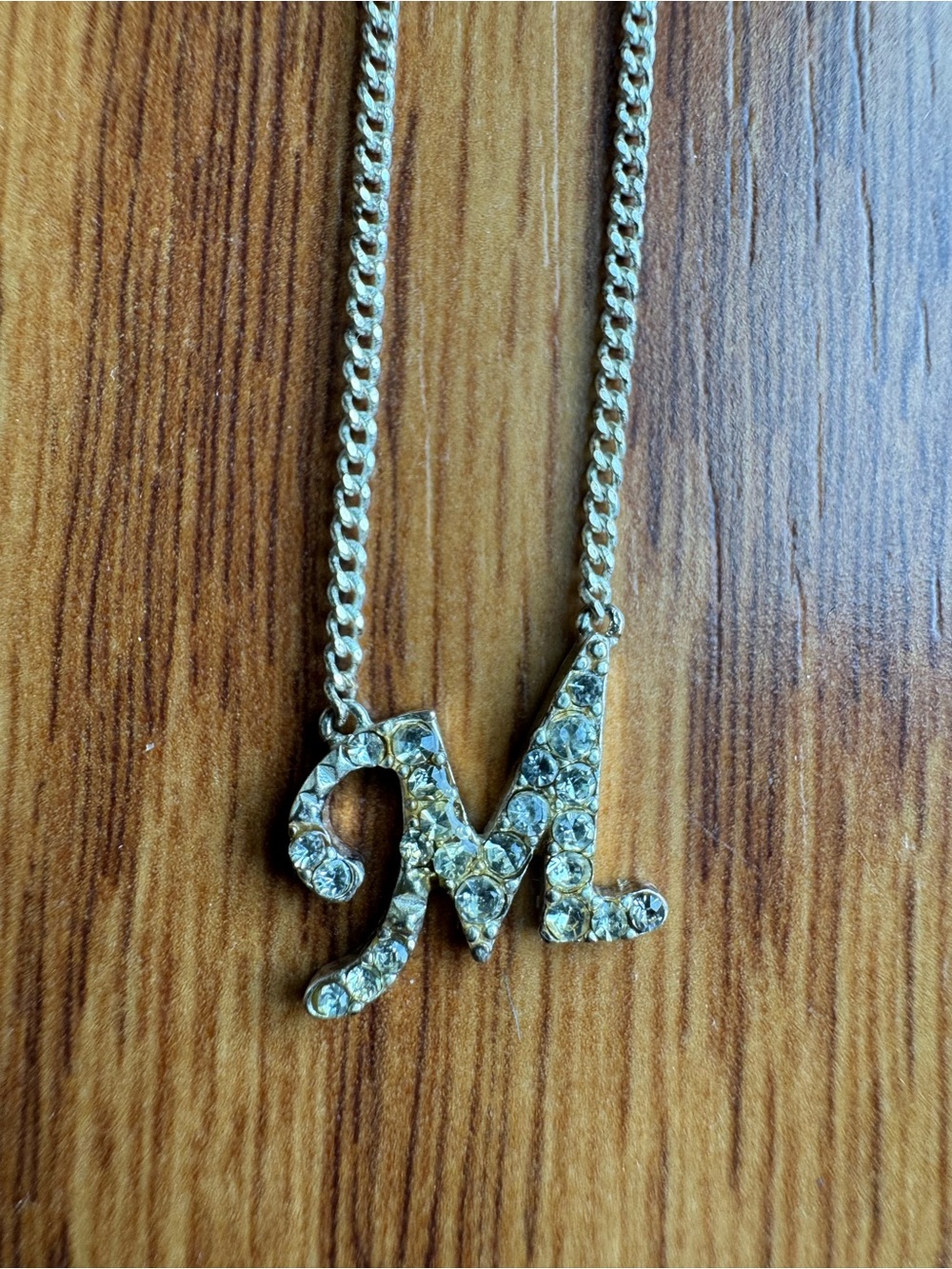 Liz Claiborne Sterling Silver Crystal 'M' Pendant Necklace